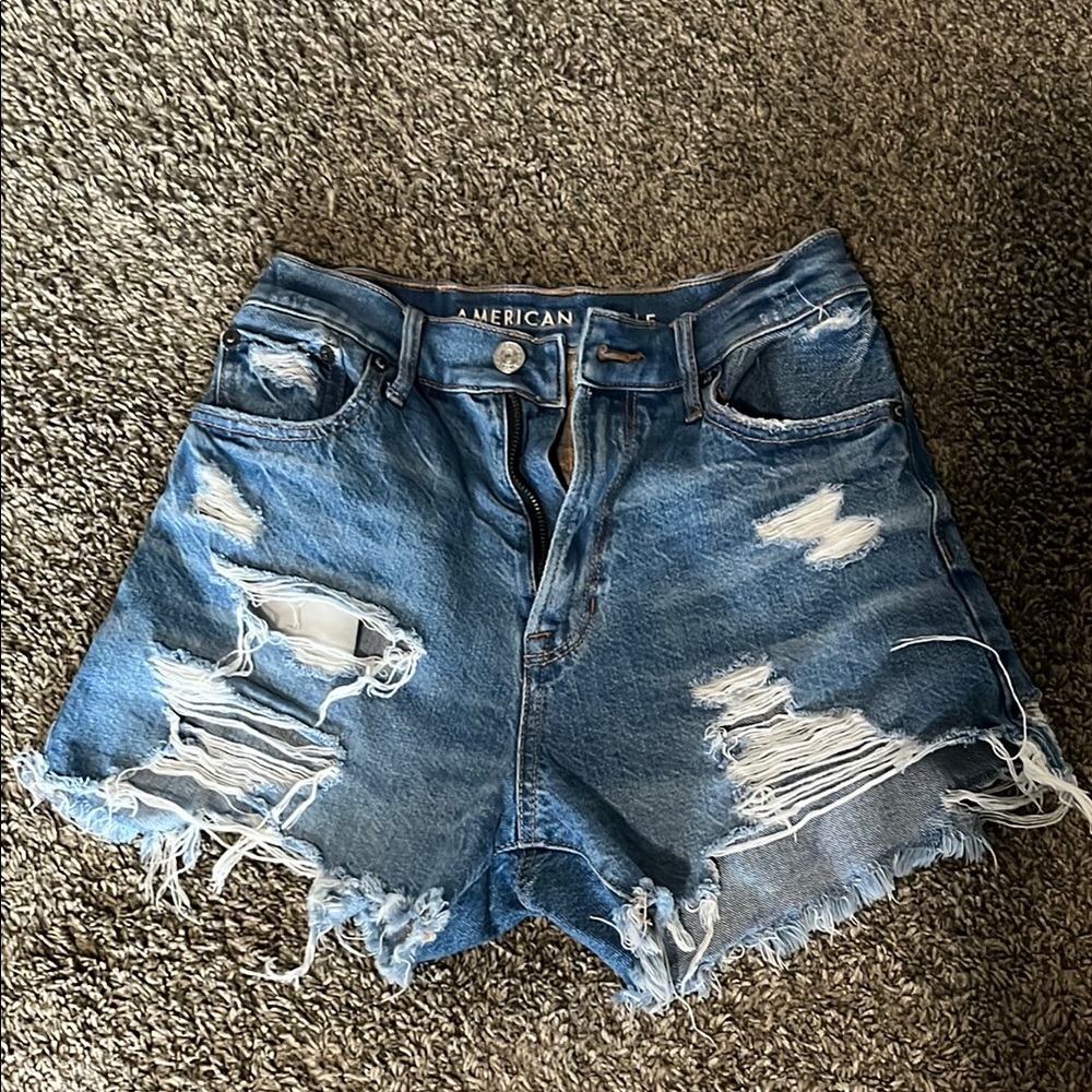 American Eagle Outfitters Ripped Blue Jean Shorts